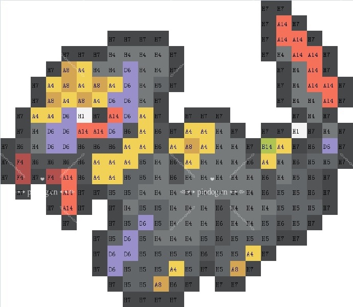 宝可梦拼豆图纸 第三代135只（色号Mard）