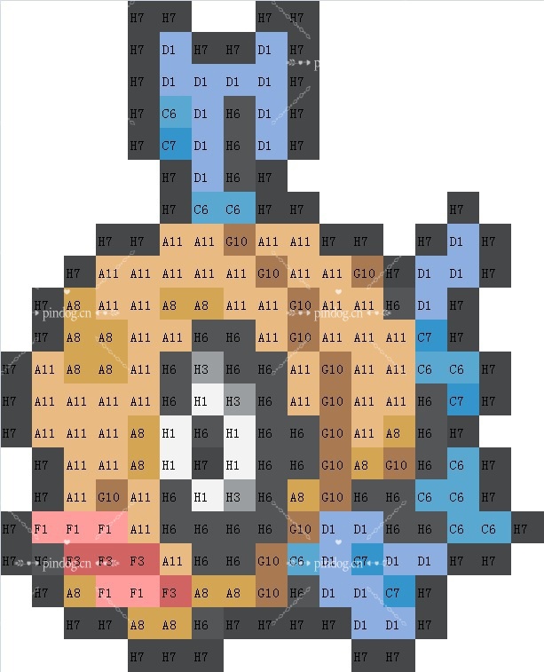 宝可梦拼豆图纸 第三代135只（色号Mard）
