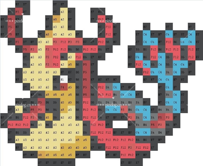 宝可梦拼豆图纸 第三代135只（色号Mard）