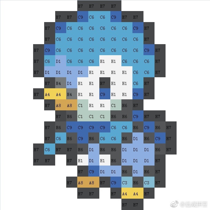 宝可梦拼豆图纸 第四代107只（色号Mard）