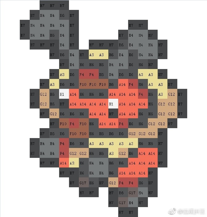 宝可梦拼豆图纸 第四代107只（色号Mard）