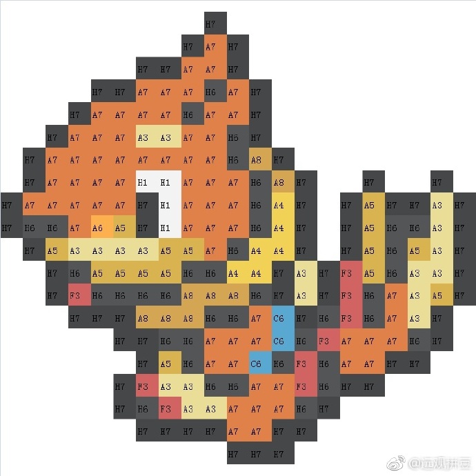 宝可梦拼豆图纸 第四代107只（色号Mard）