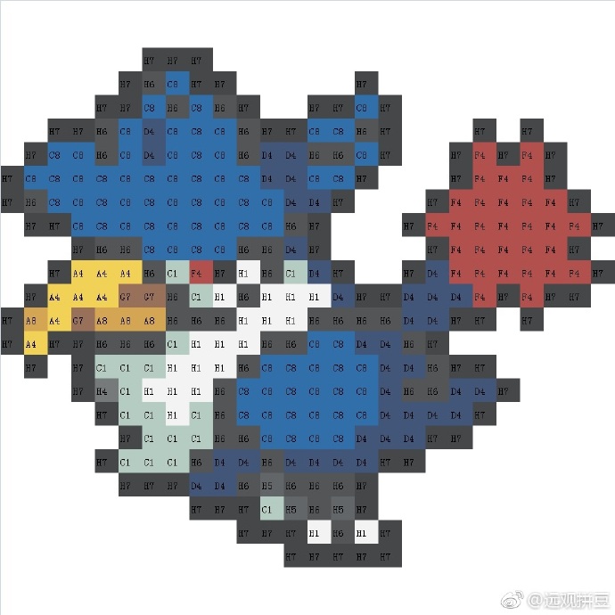 宝可梦拼豆图纸 第四代107只（色号Mard）