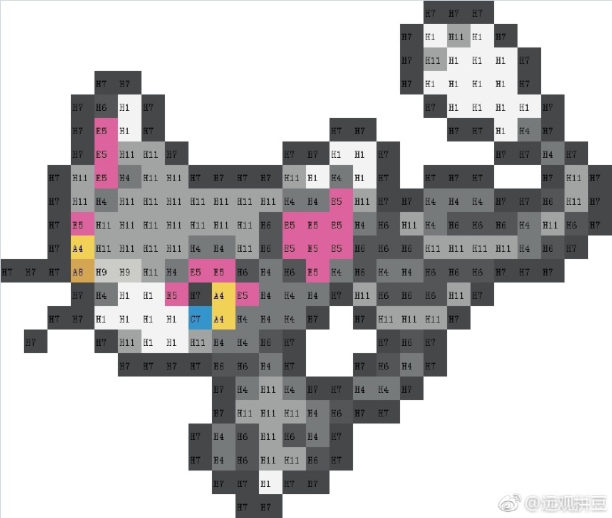 宝可梦拼豆图纸 第四代107只（色号Mard）