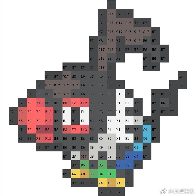 宝可梦拼豆图纸 第四代107只（色号Mard）