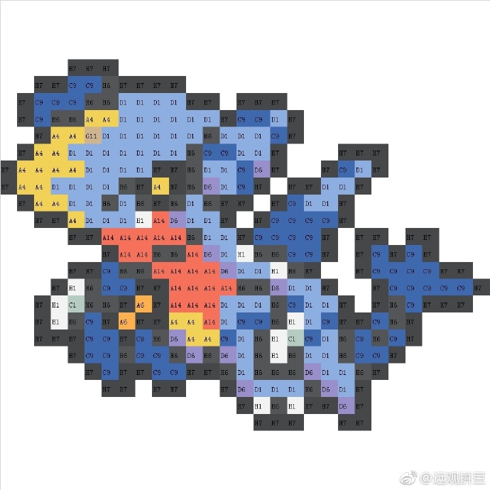 宝可梦拼豆图纸 第四代107只（色号Mard）
