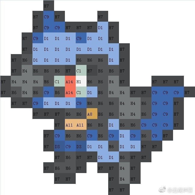 宝可梦拼豆图纸 第四代107只（色号Mard）