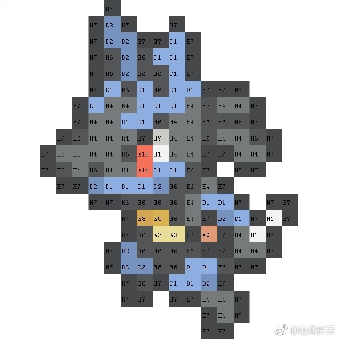 宝可梦拼豆图纸 第四代107只（色号Mard）