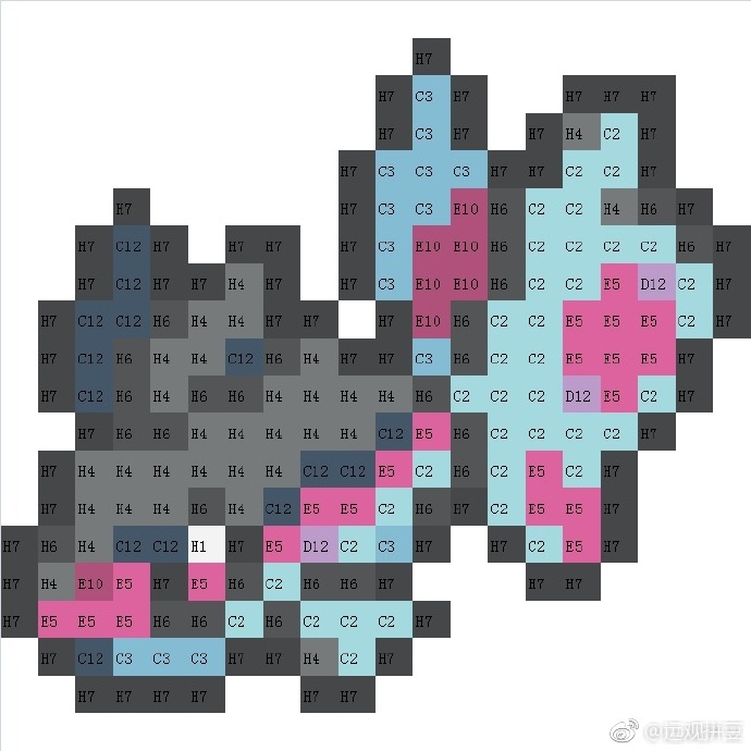 宝可梦拼豆图纸 第四代107只（色号Mard）