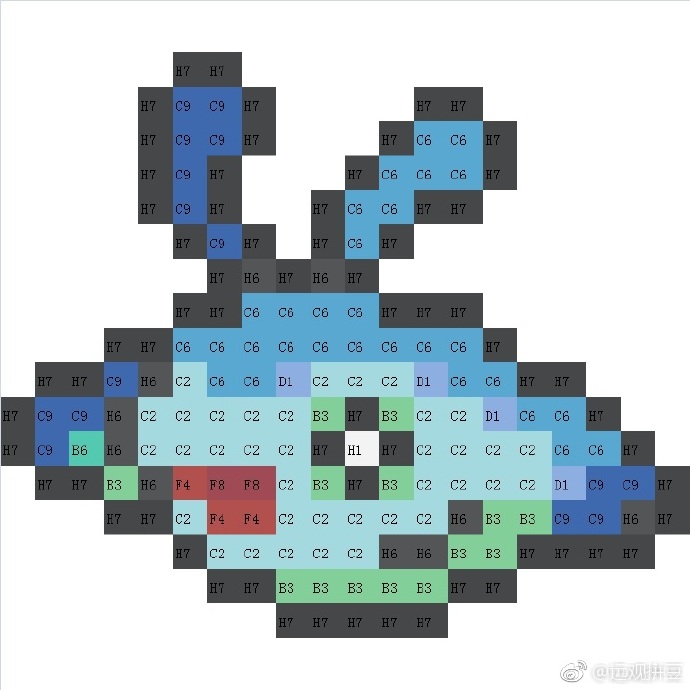 宝可梦拼豆图纸 第四代107只（色号Mard）