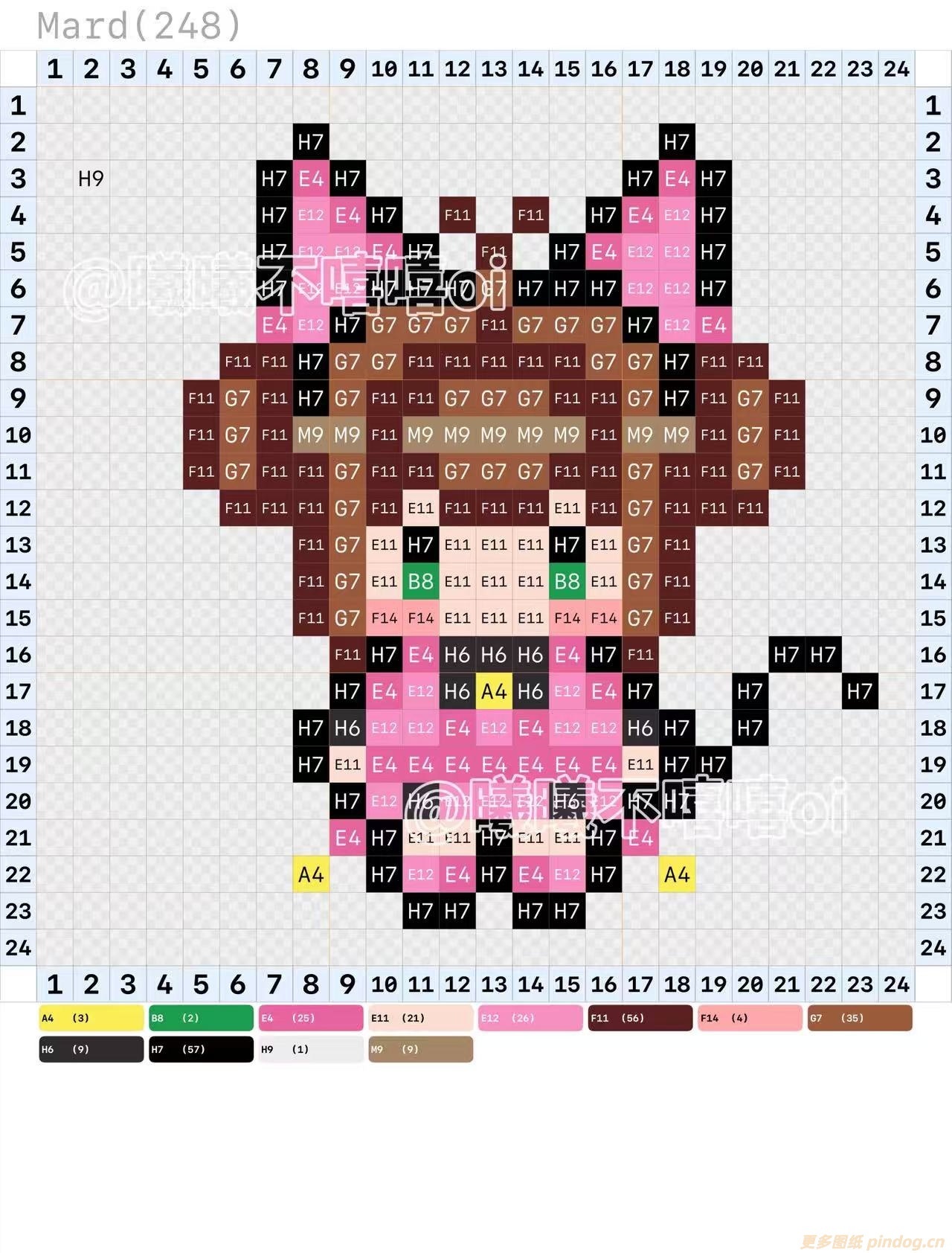 拼豆图纸魔法少女樱知世小樱大全套小樱图纸第一套