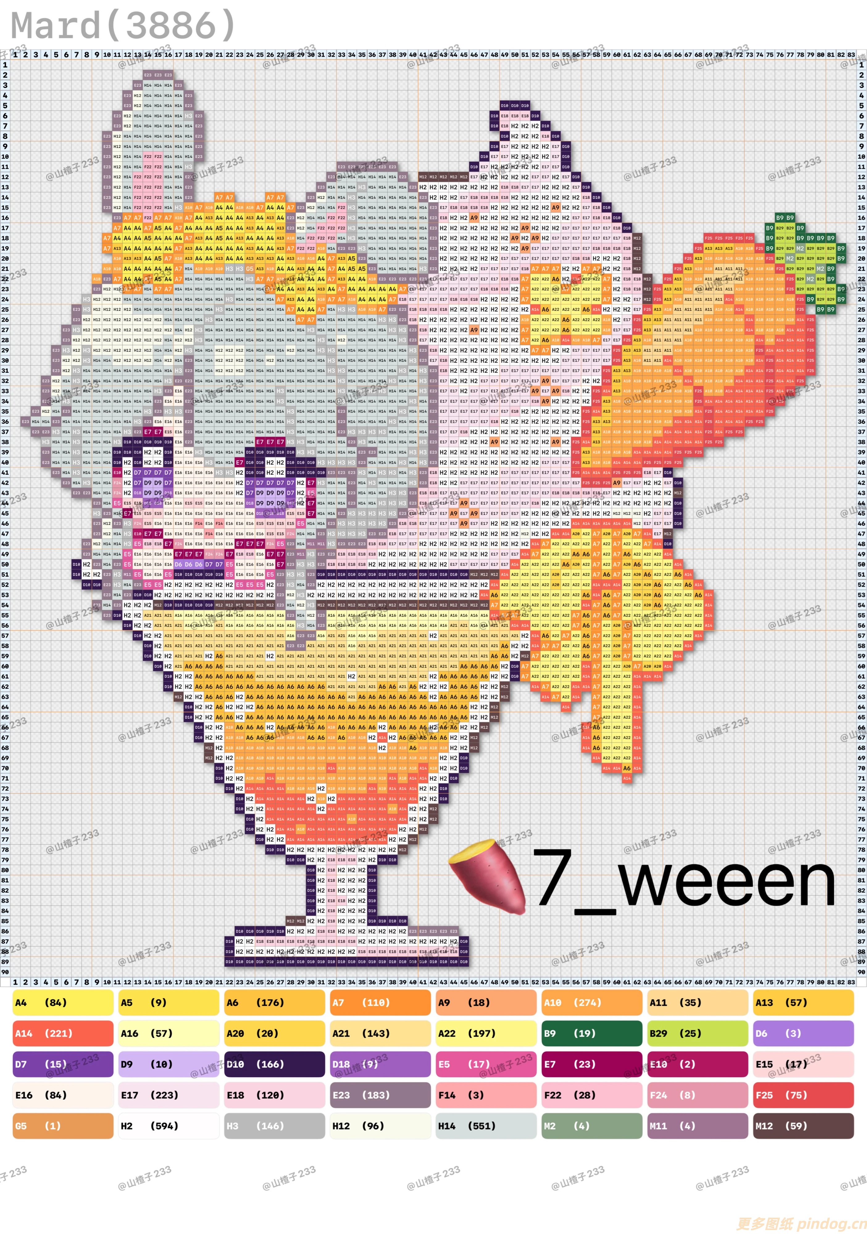 王者荣耀拼豆图纸山楂子巴菲杯