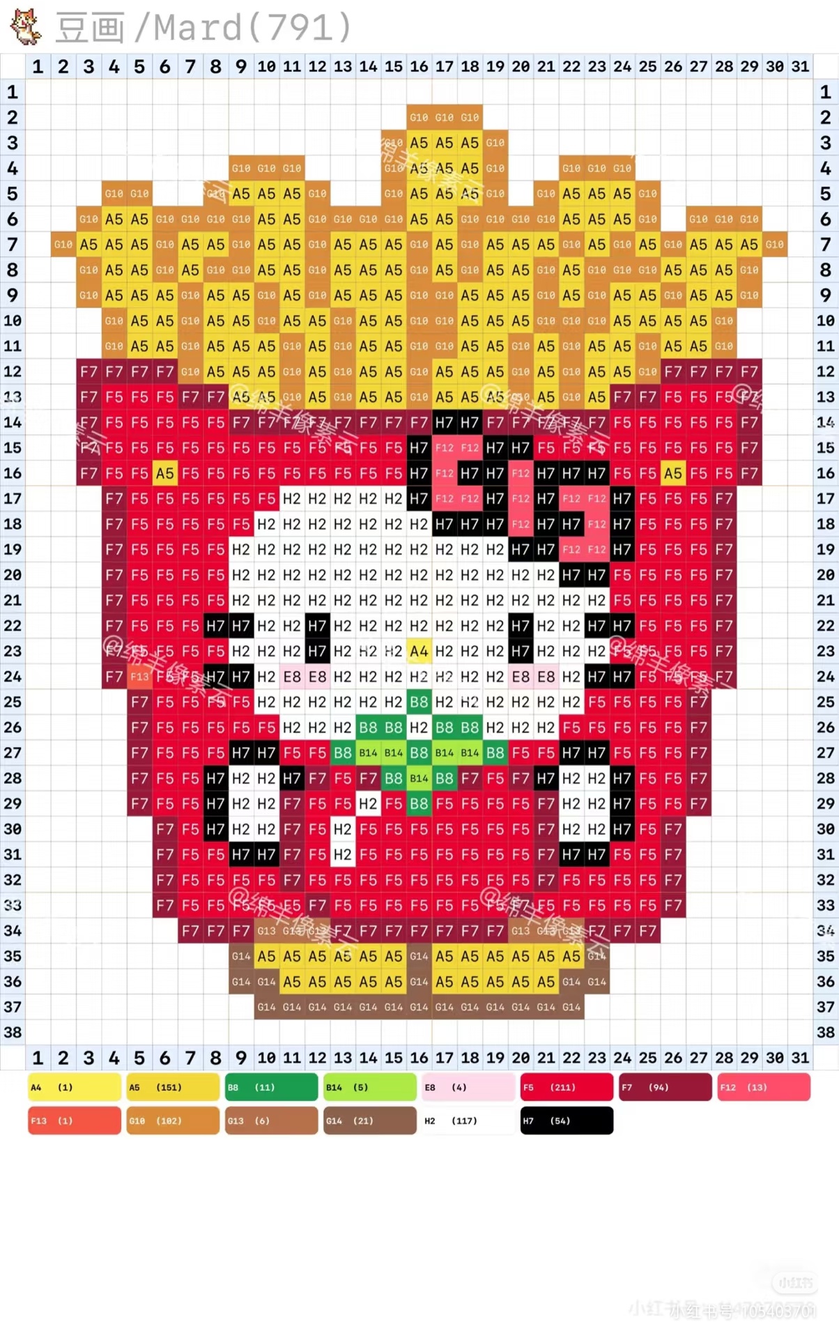 拼豆图纸 HelloKitty