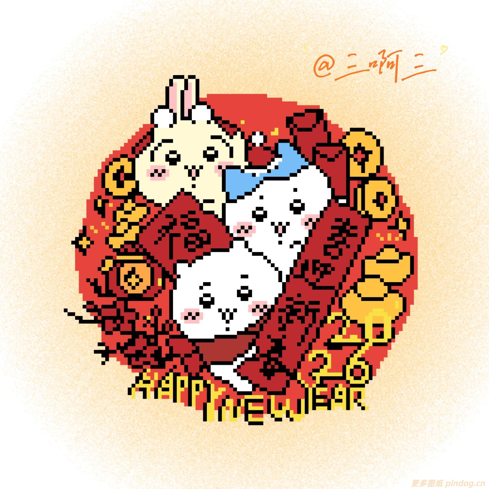 吉伊卡哇chiikawa新年主题