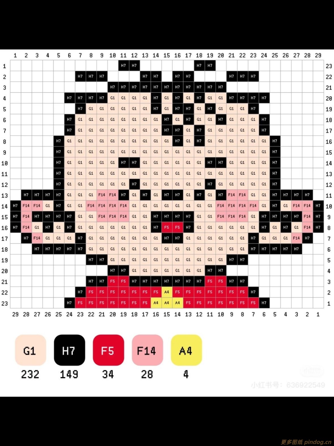 童年动画大耳朵图图拼豆图纸