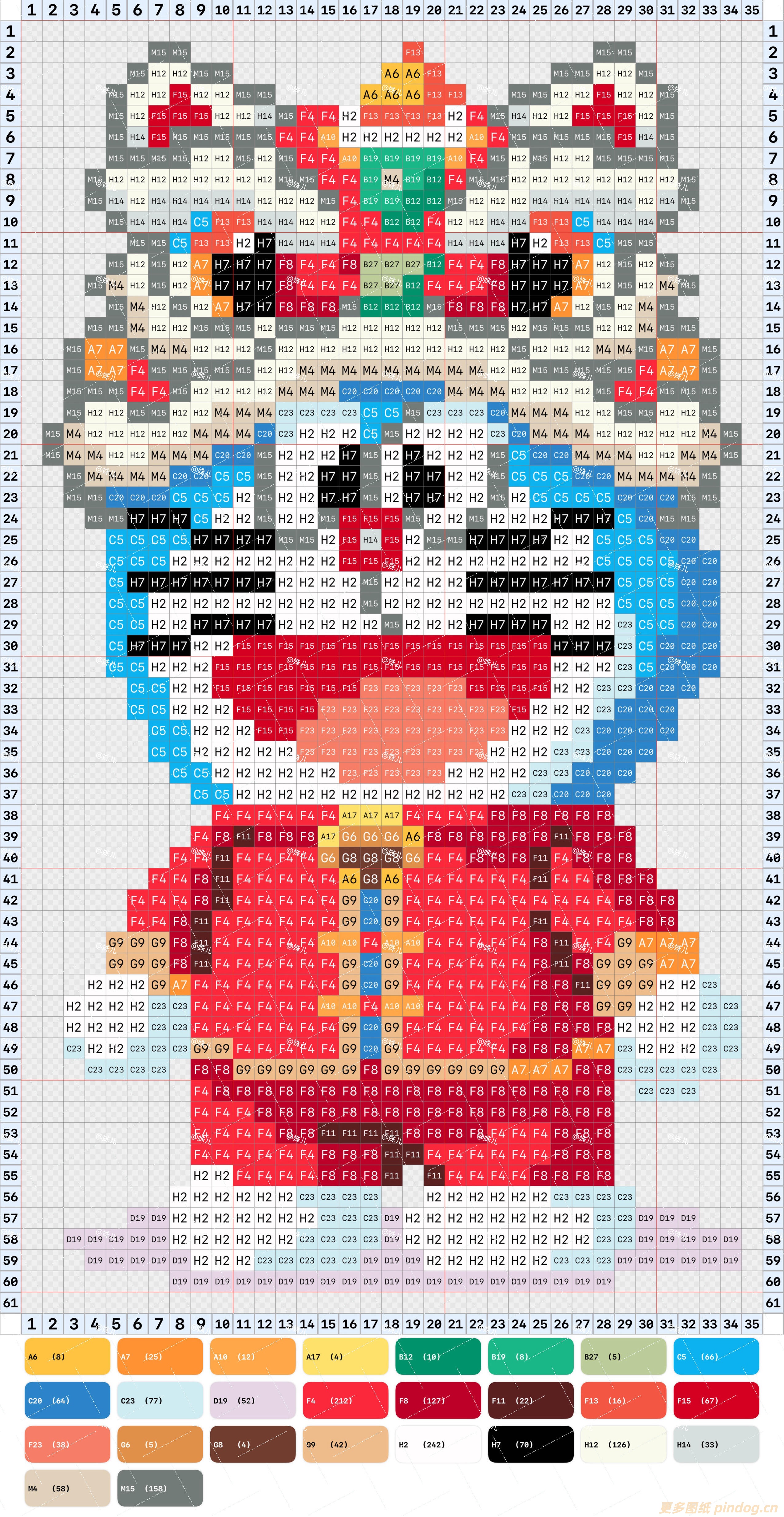 拼豆图纸童年动画哆啦A梦新年版