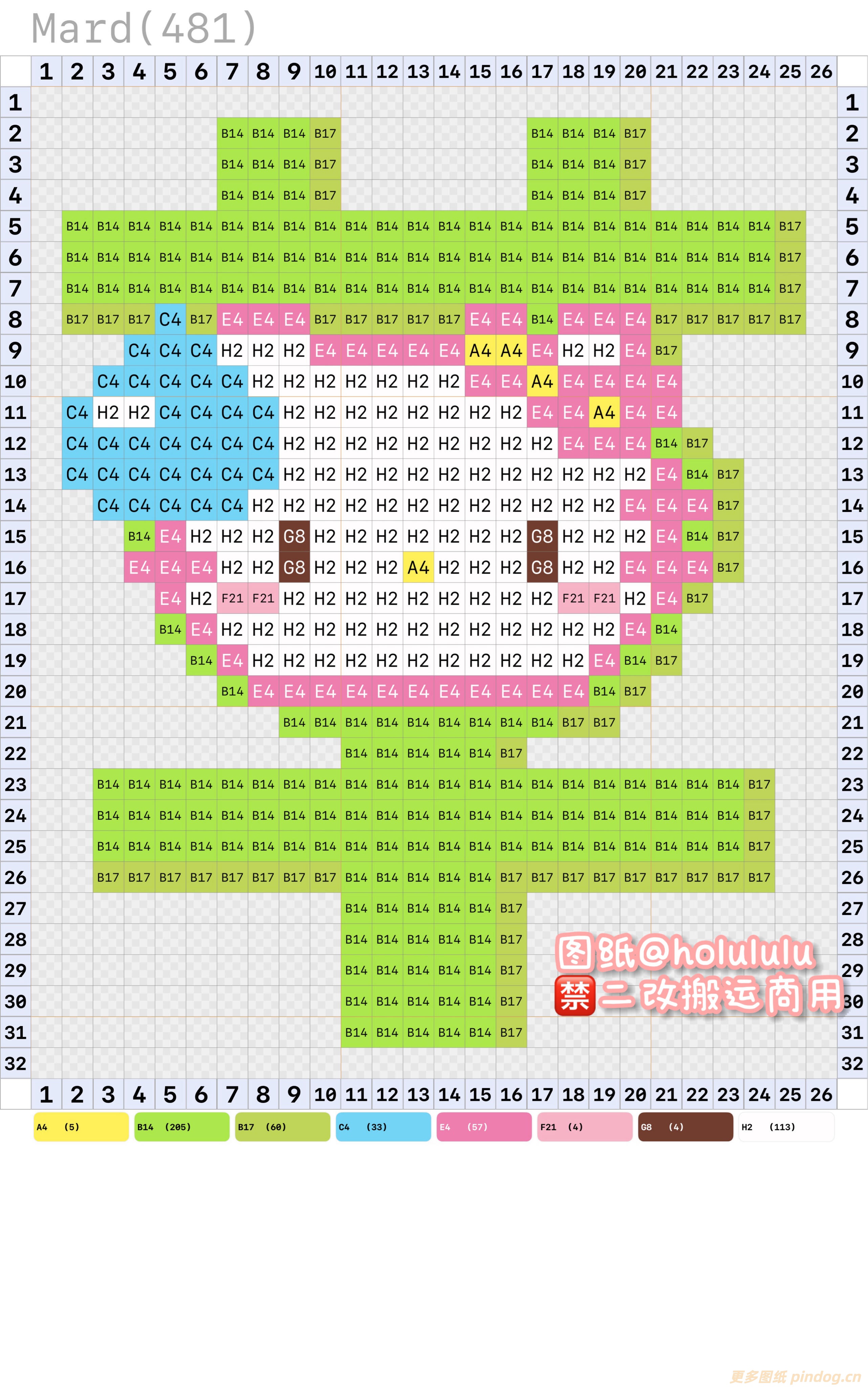 三丽鸥拼豆图纸32x32小图