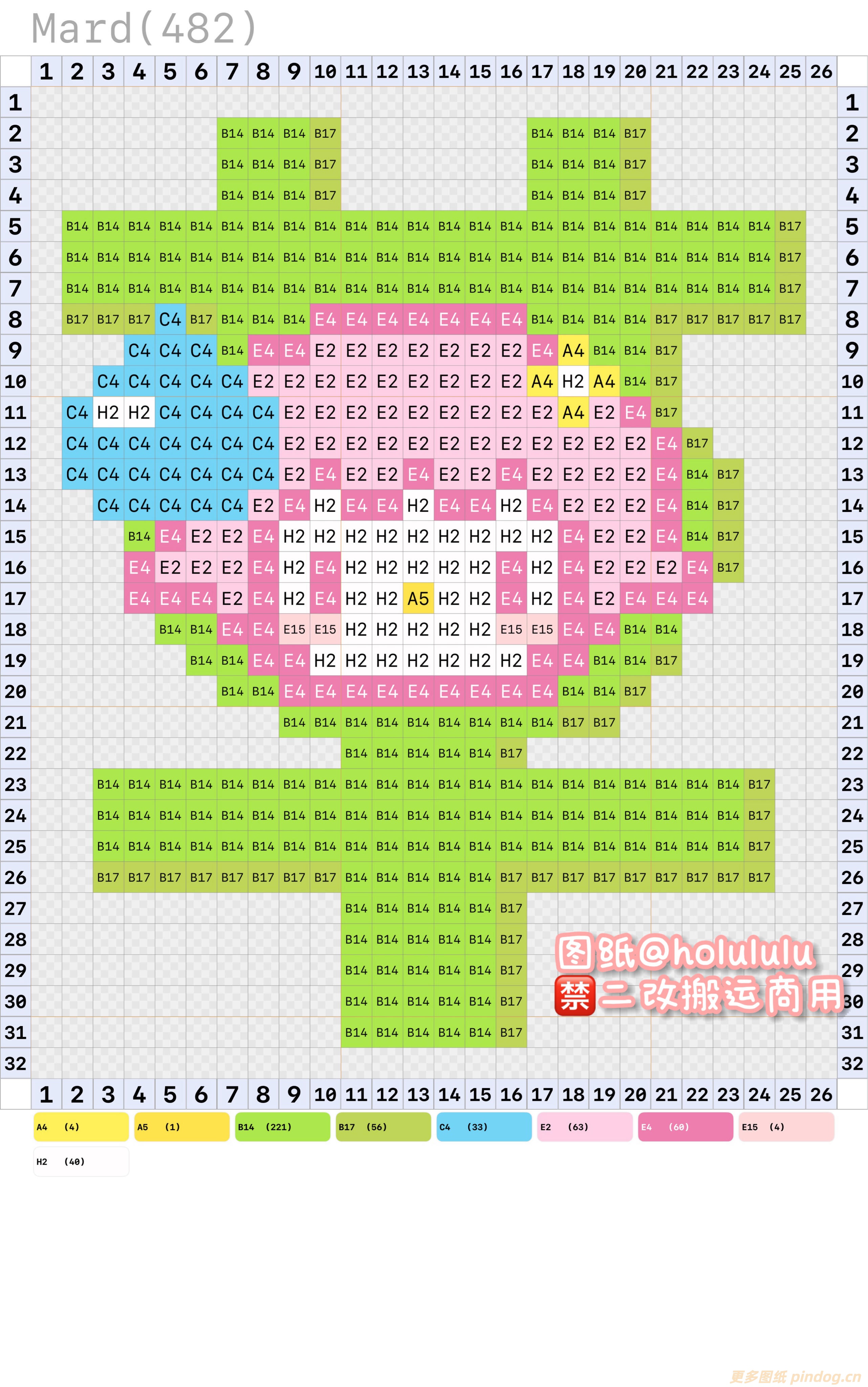 三丽鸥拼豆图纸32x32小图