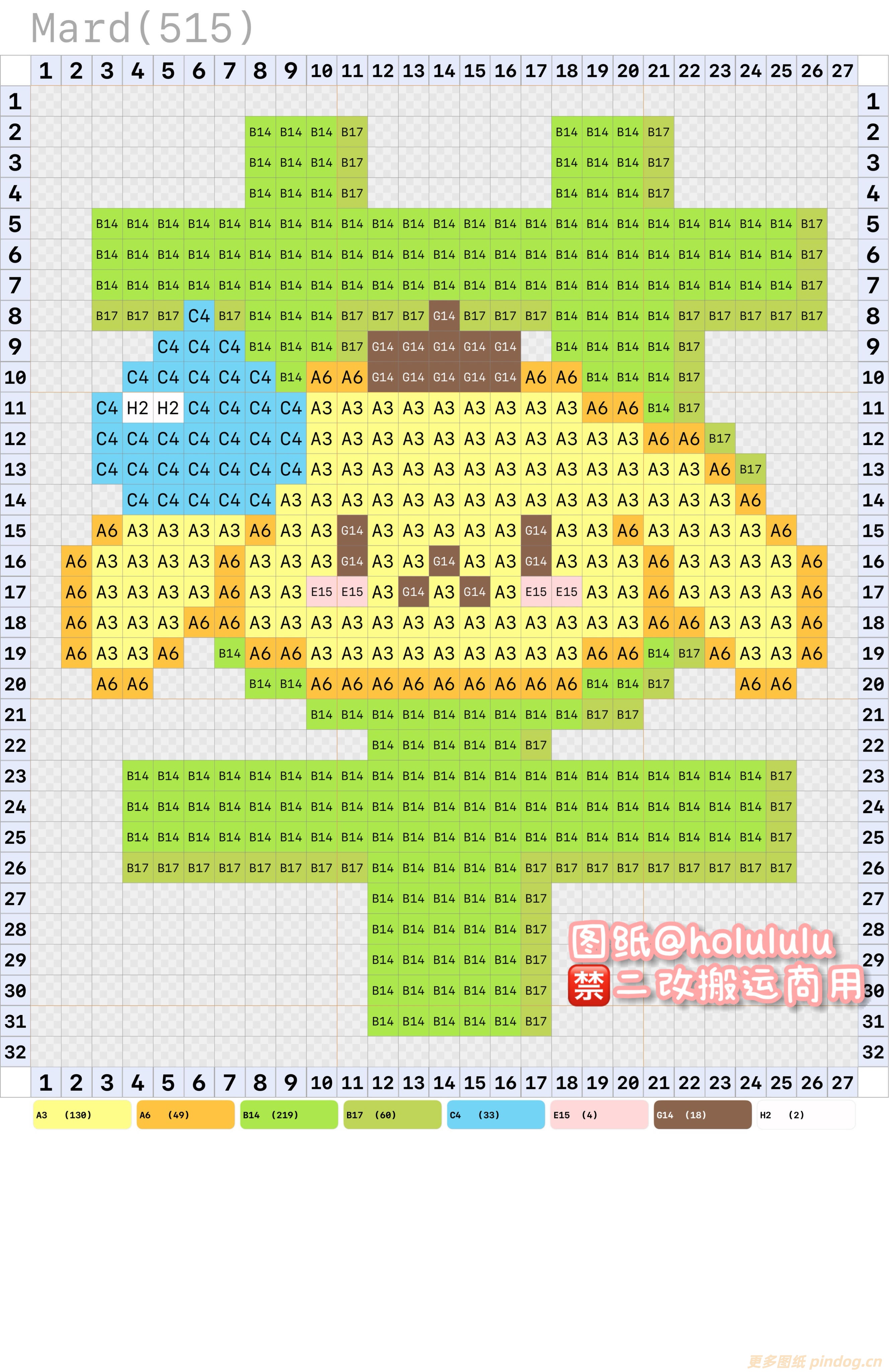 三丽鸥拼豆图纸32x32小图
