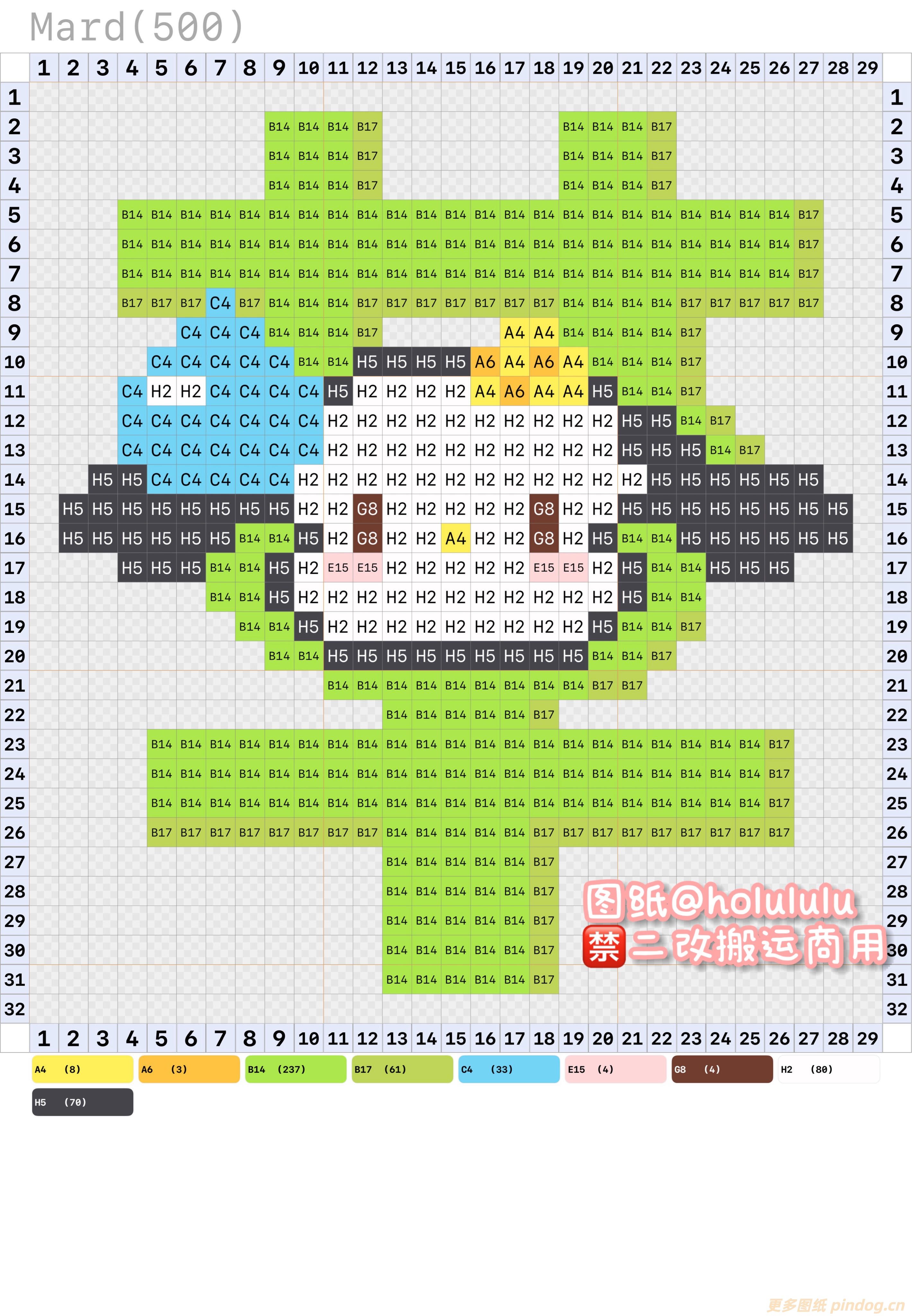 三丽鸥拼豆图纸32x32小图