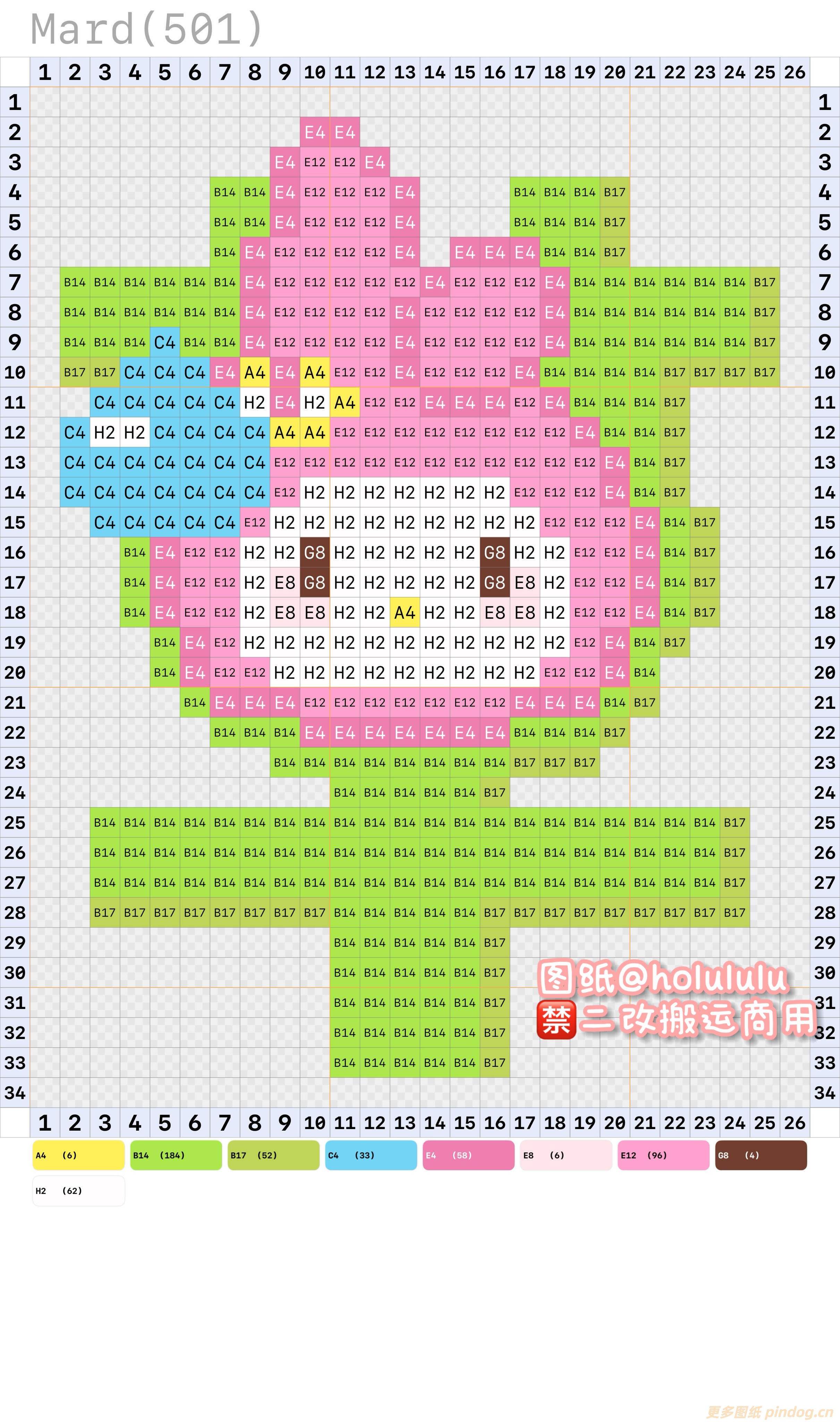 三丽鸥拼豆图纸32x32小图