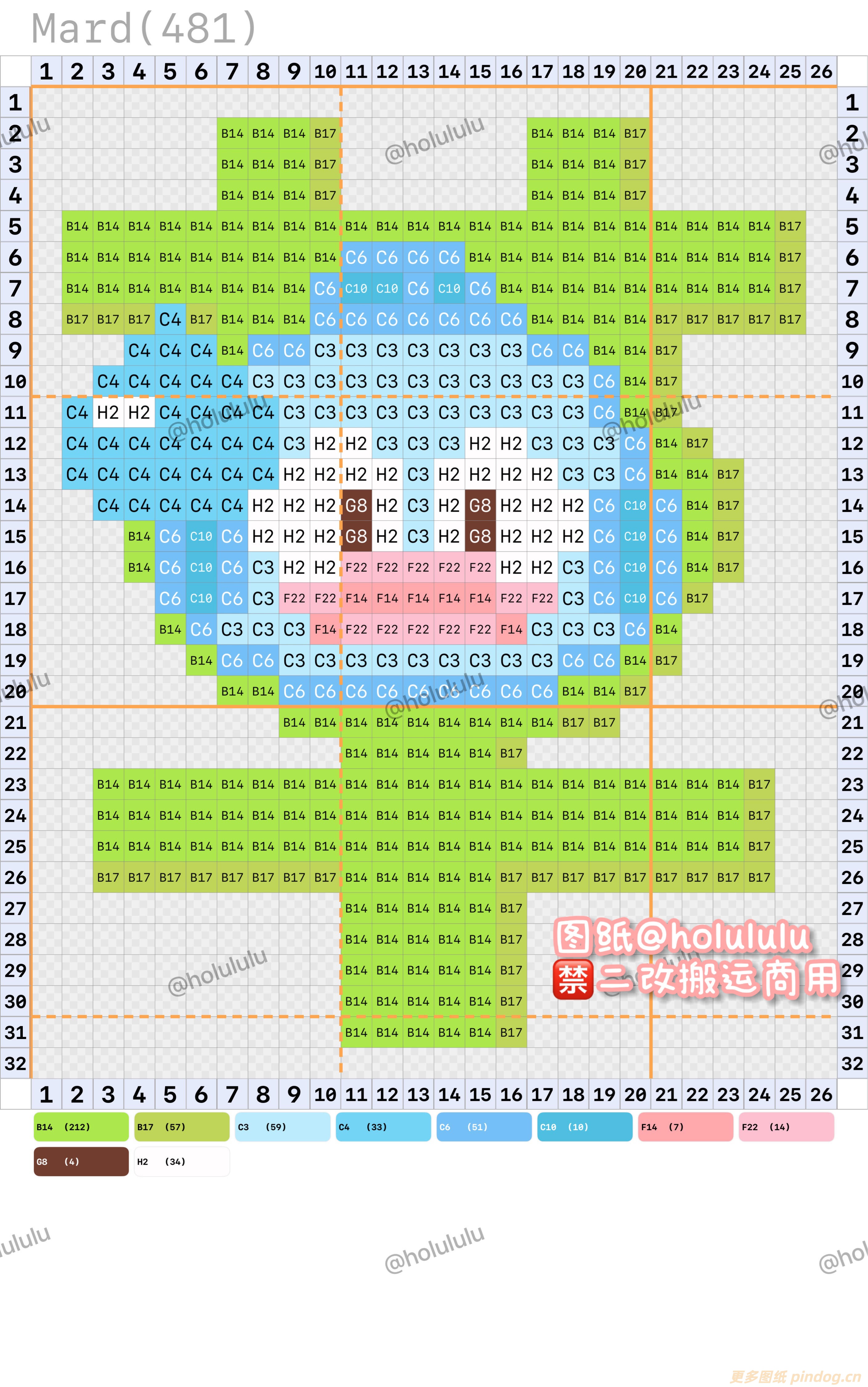 三丽鸥拼豆图纸32x32小图