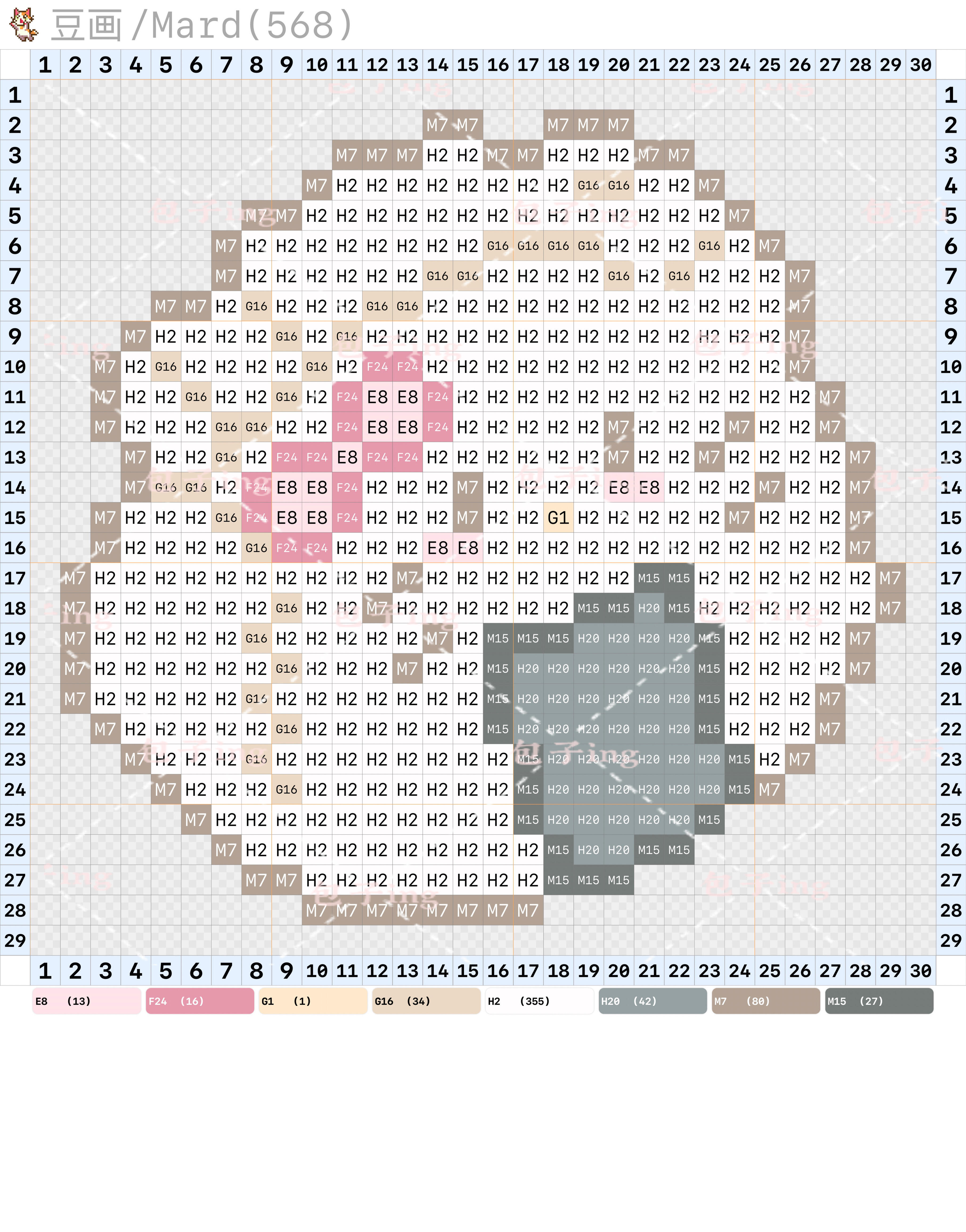 hellokitty拼豆图纸小型迷你版32x32小图