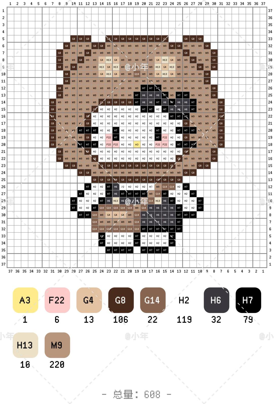 hellokitty拼豆图纸小型迷你版32x32小图