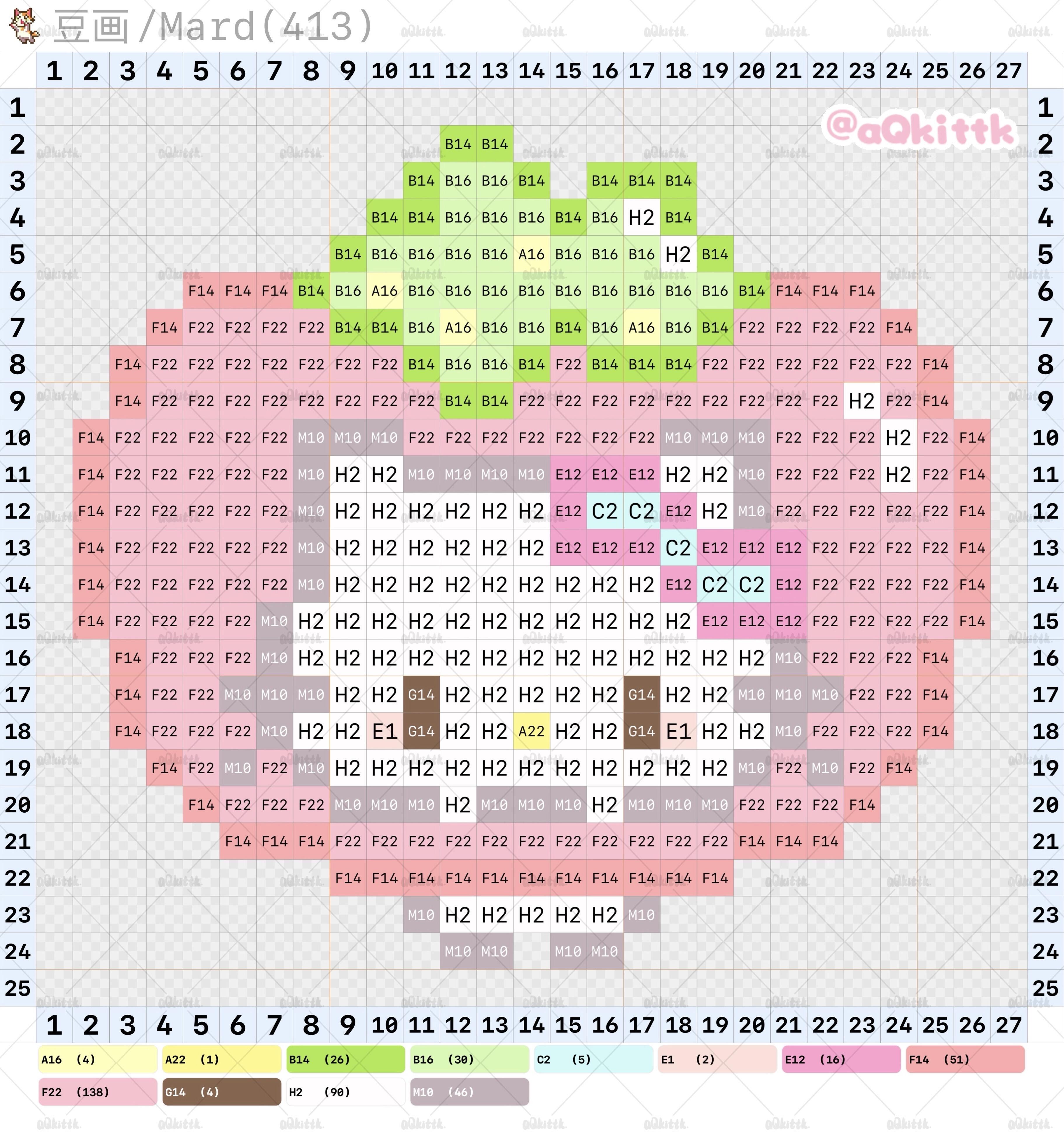 hellokitty拼豆图纸小型迷你版32x32小图