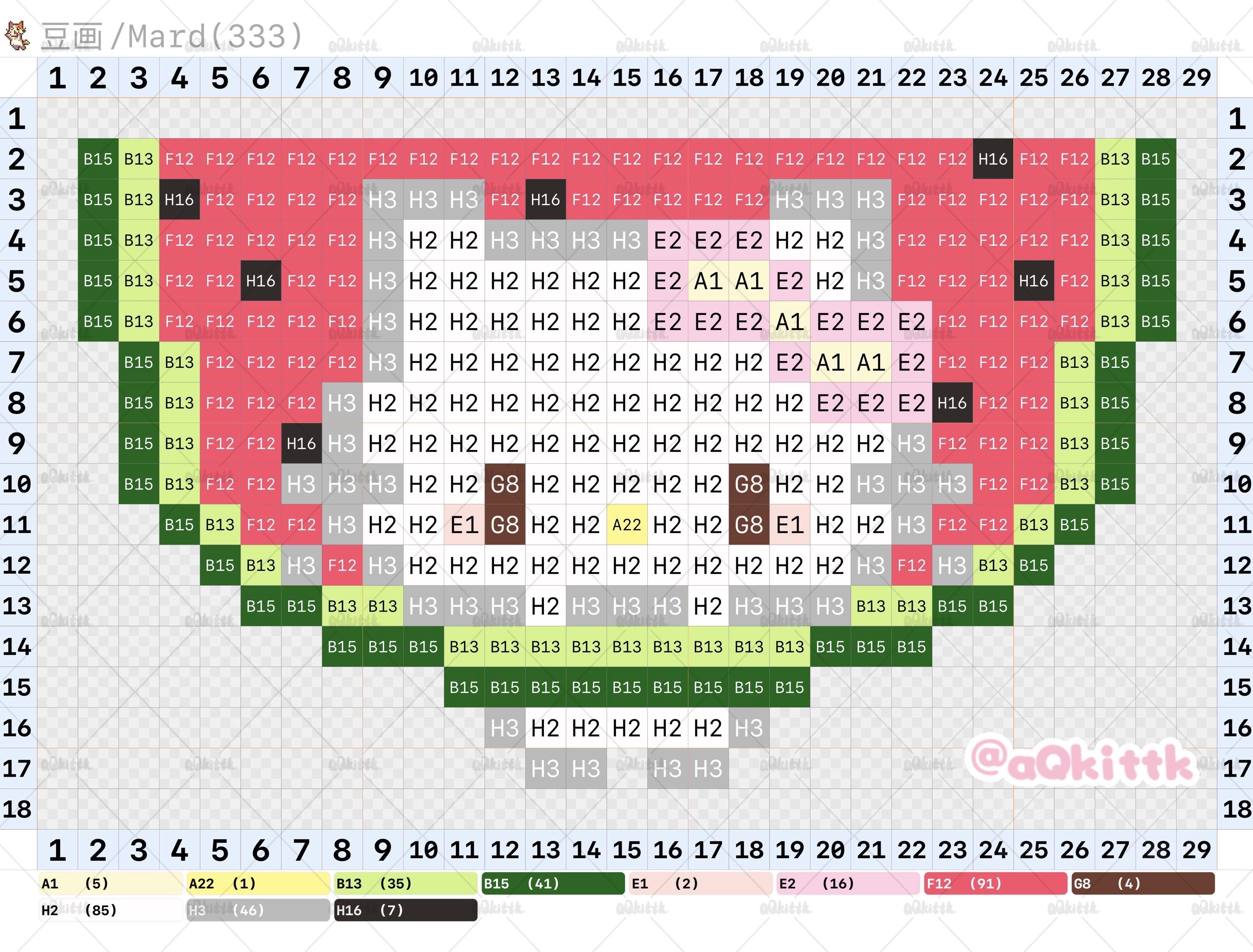 hellokitty拼豆图纸小型迷你版32x32小图