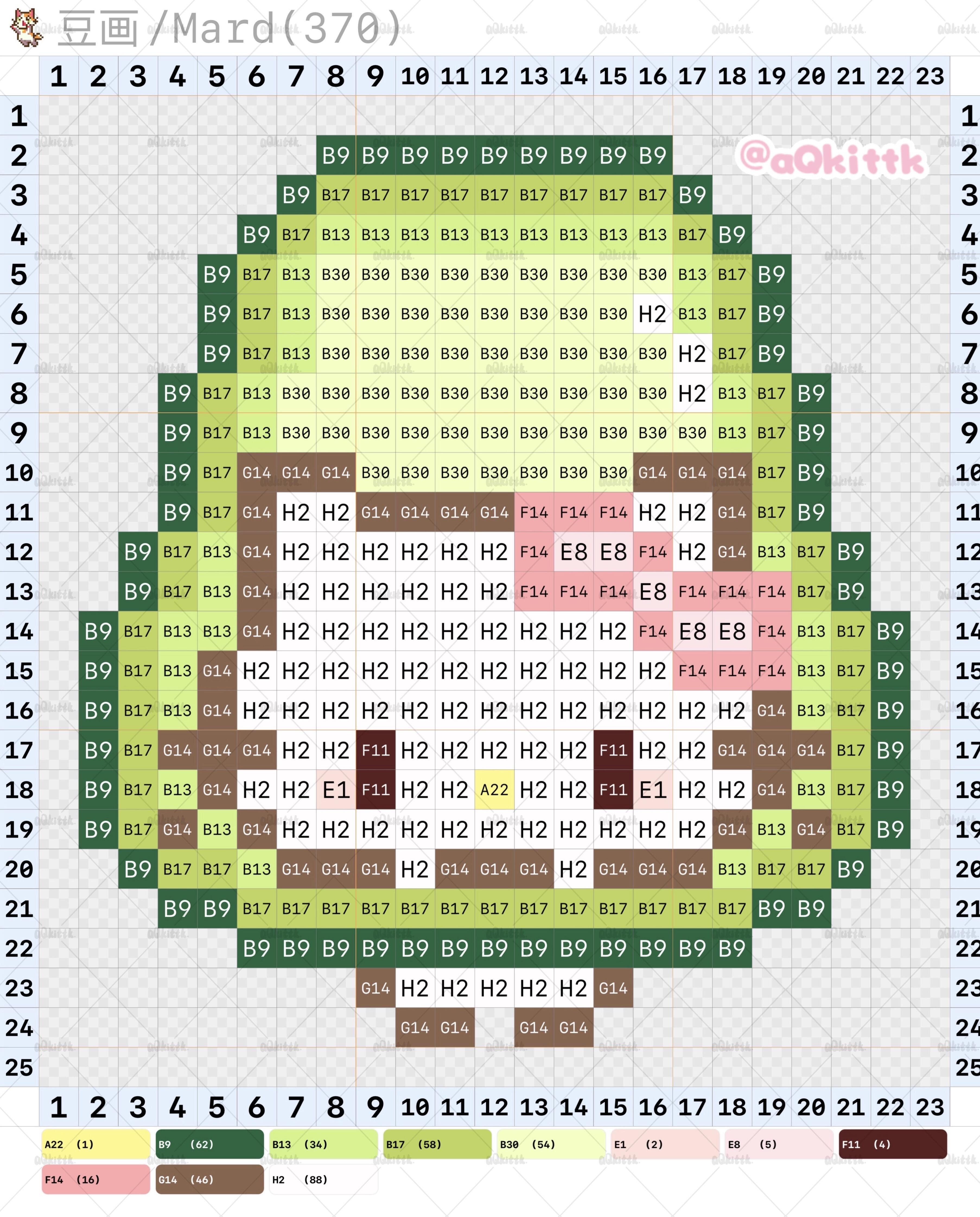 hellokitty拼豆图纸小型迷你版32x32小图