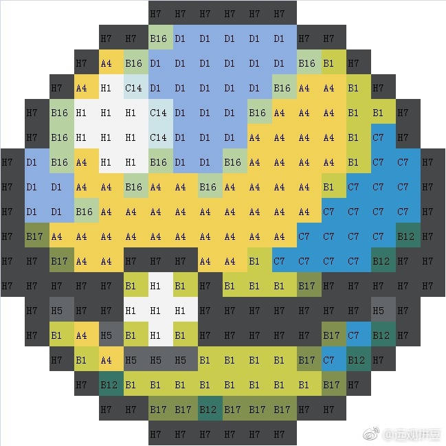 宝可梦拼豆图纸 精灵球（色号Mard）