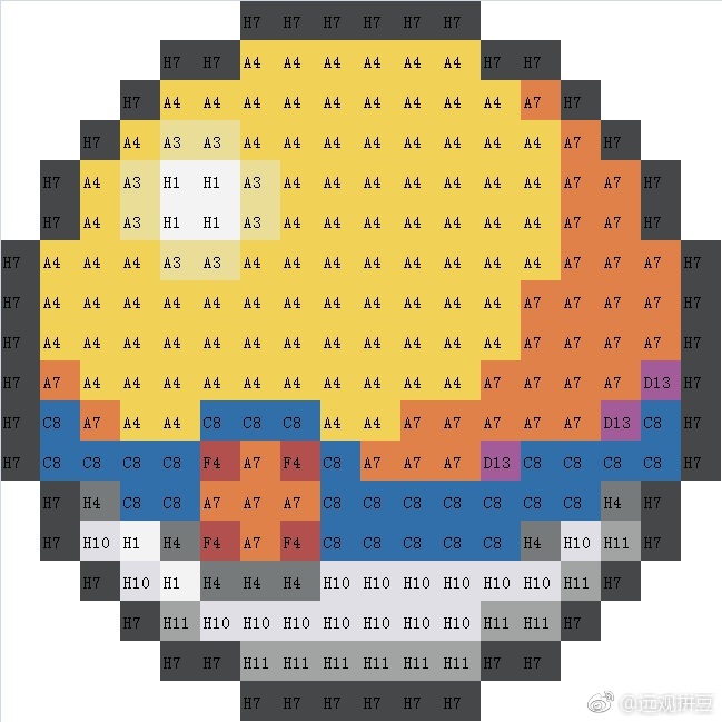 宝可梦拼豆图纸 精灵球（色号Mard）