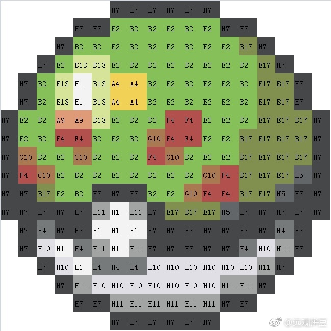 宝可梦拼豆图纸 精灵球（色号Mard）
