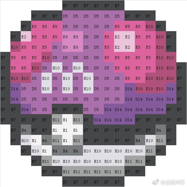 宝可梦拼豆图纸 精灵球（色号Mard）