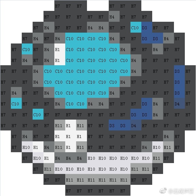 宝可梦拼豆图纸 精灵球（色号Mard）