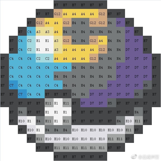 宝可梦拼豆图纸 精灵球（色号Mard）