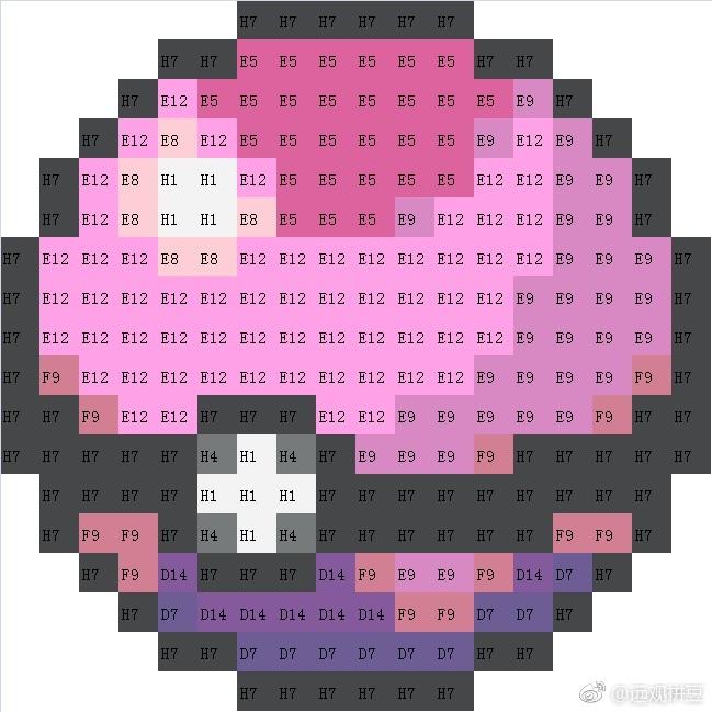 宝可梦拼豆图纸 精灵球（色号Mard）