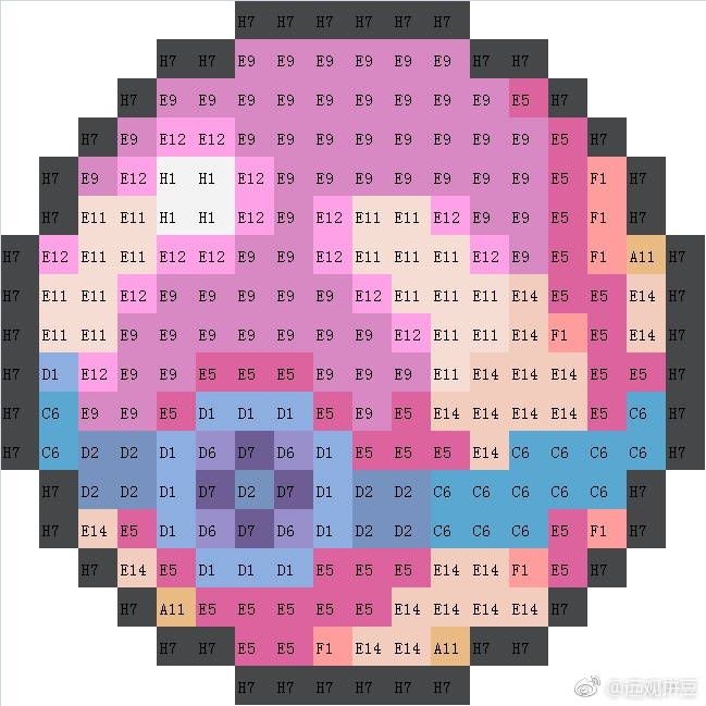 宝可梦拼豆图纸 精灵球（色号Mard）