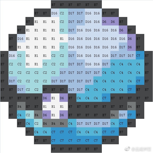宝可梦拼豆图纸 精灵球（色号Mard）
