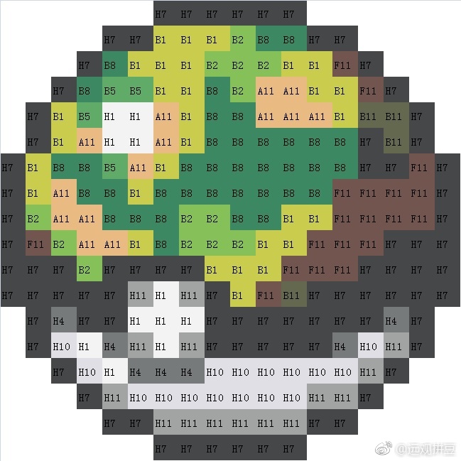 宝可梦拼豆图纸 精灵球（色号Mard）