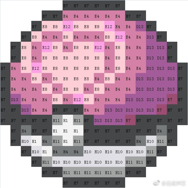 宝可梦拼豆图纸 精灵球（色号Mard）