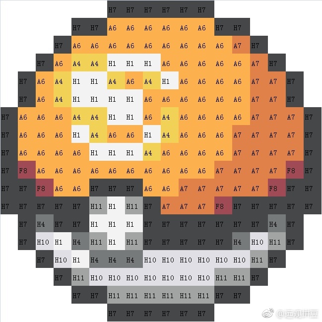 宝可梦拼豆图纸 精灵球（色号Mard）