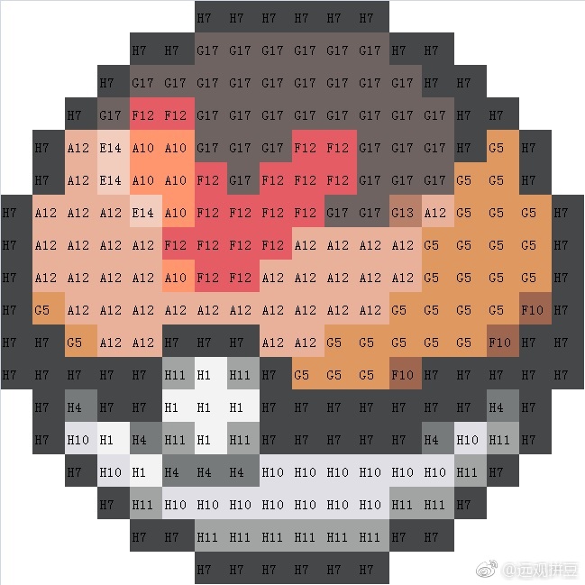 宝可梦拼豆图纸 精灵球（色号Mard）
