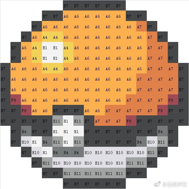 宝可梦拼豆图纸 精灵球（色号Mard）