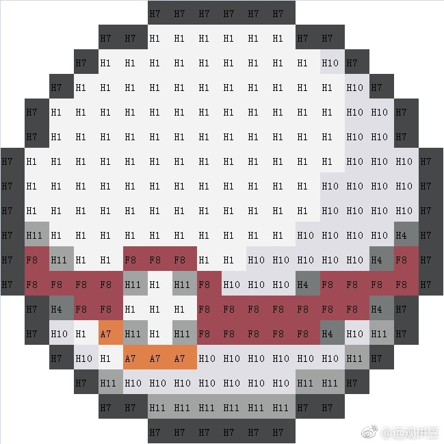 宝可梦拼豆图纸 精灵球（色号Mard）