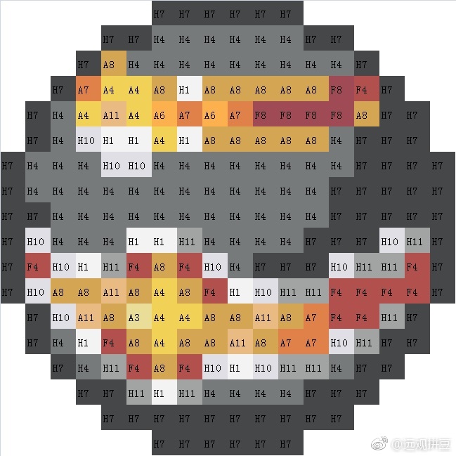 宝可梦拼豆图纸 精灵球（色号Mard）