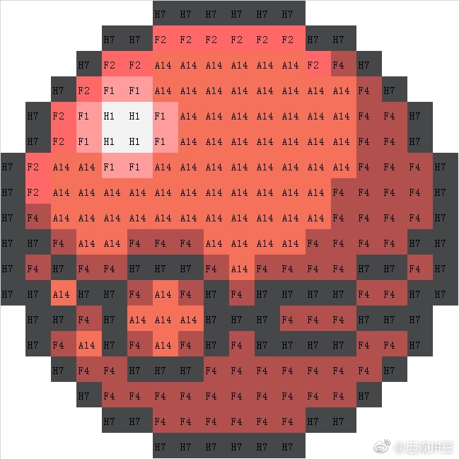 宝可梦拼豆图纸 精灵球（色号Mard）