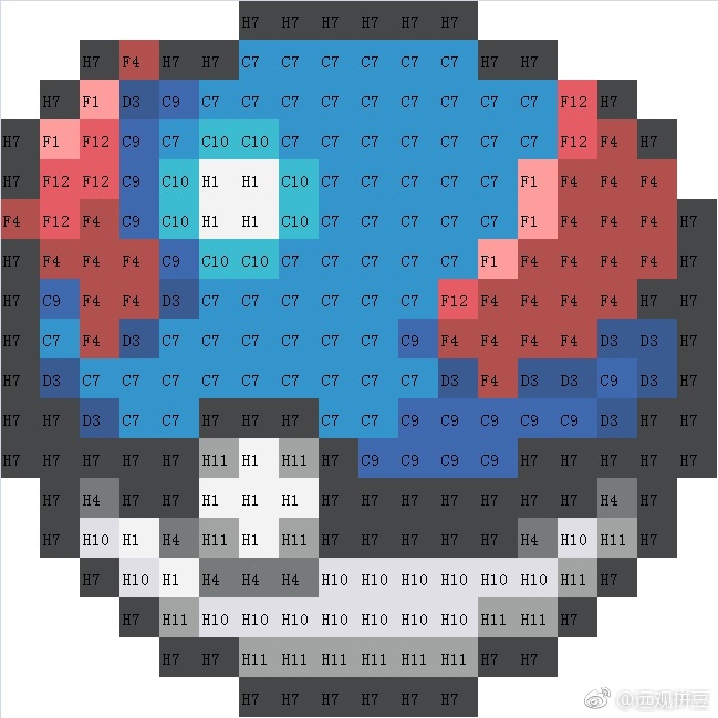 宝可梦拼豆图纸 精灵球（色号Mard）