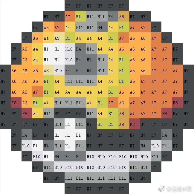 宝可梦拼豆图纸 精灵球（色号Mard）